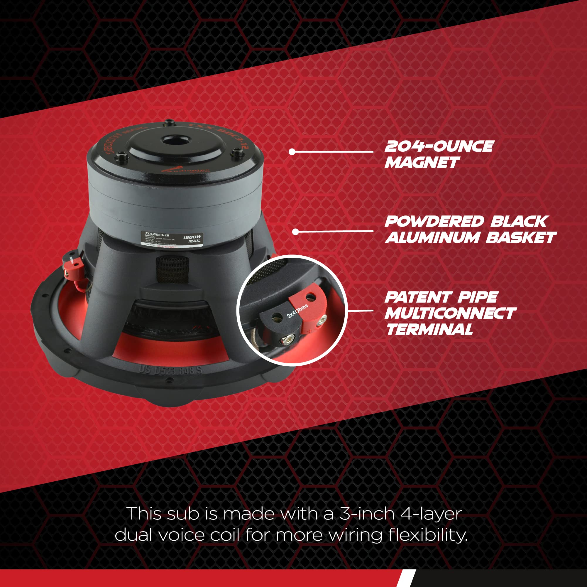 Amazon.com: Audiopipe TXXBD312 1800 Watt Car Subwoofer : AUDIOPIPE